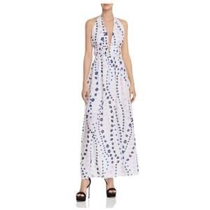 Aqua Halter Neck‎ Maxi Dress Women's Size Medium A Line Bohemian Summer